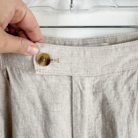 Banana Republic Factory Linen Blend Wide Leg Pleated Trouser Pant Flax Size 12 - Picture 7 of 14